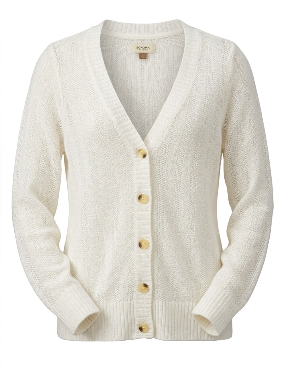 Sonoma Cream V-Neck Button Front Cardigan